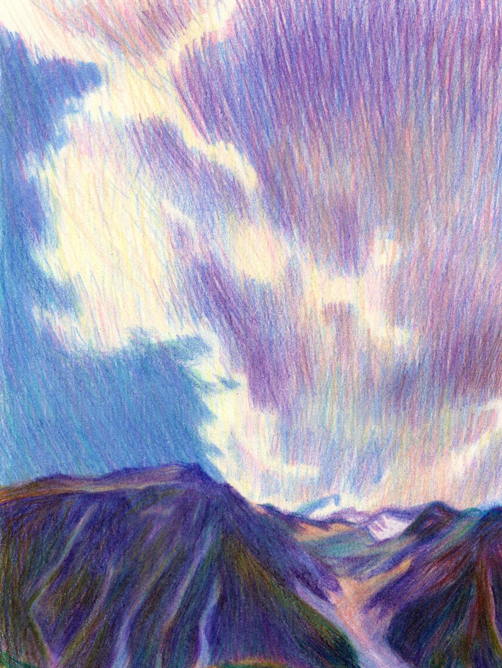 Charge close-up — water and mountains